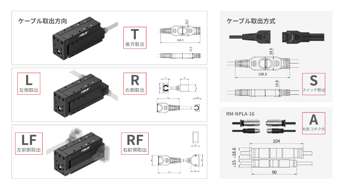 NPLA ミニテーブルタイプリニアアクチュエータ 配線図