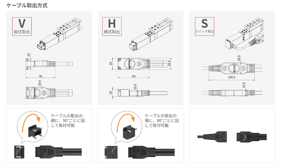 PLA リニアアクチュエータ 寸法図